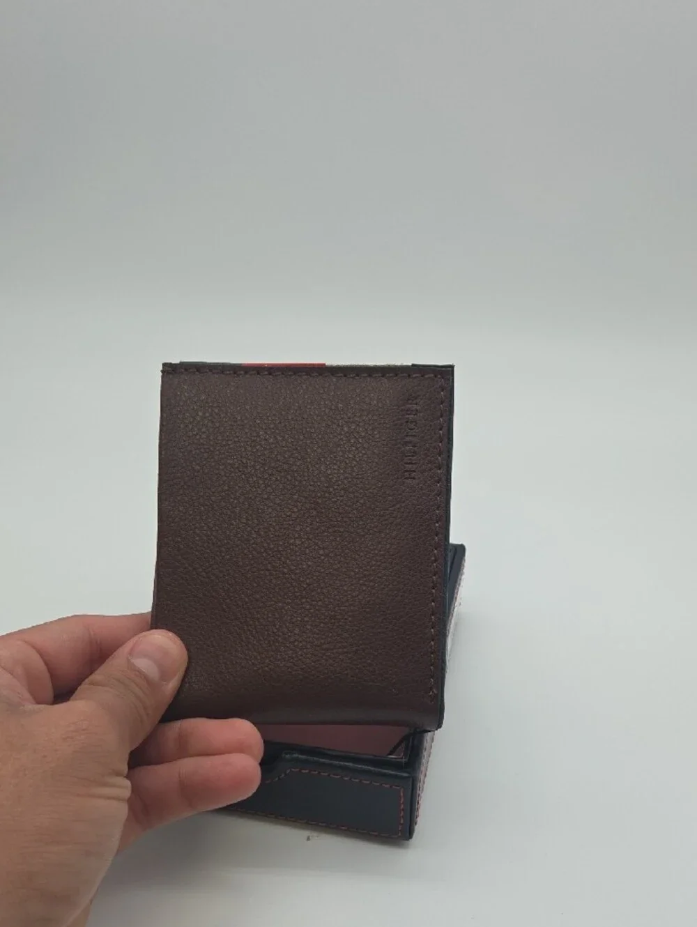 Tommy Hilfiger Brown Leather Card Wallet with RFID Protection